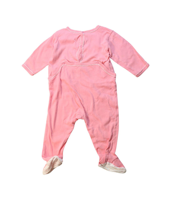 A Pink Onesies from Petit Bateau in size 3-6M for girl. (Back View)