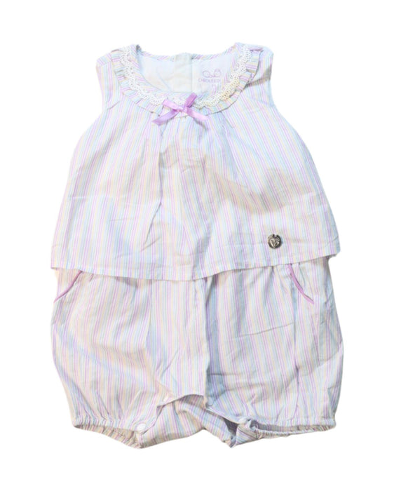 A Multicolour Sleeveless Rompers from Chickeeduck in size 6-12M for girl. (Front View)