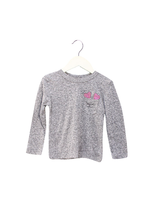 A Grey Long Sleeve Tops from Crewcuts in size 2T for girl. (Front View)