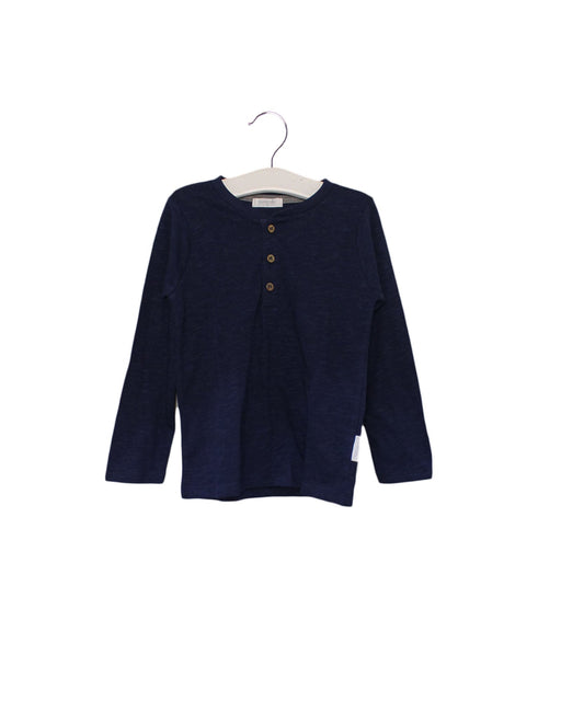 A Navy Long Sleeve Tops from Purebaby in size 3T for girl. (Front View)