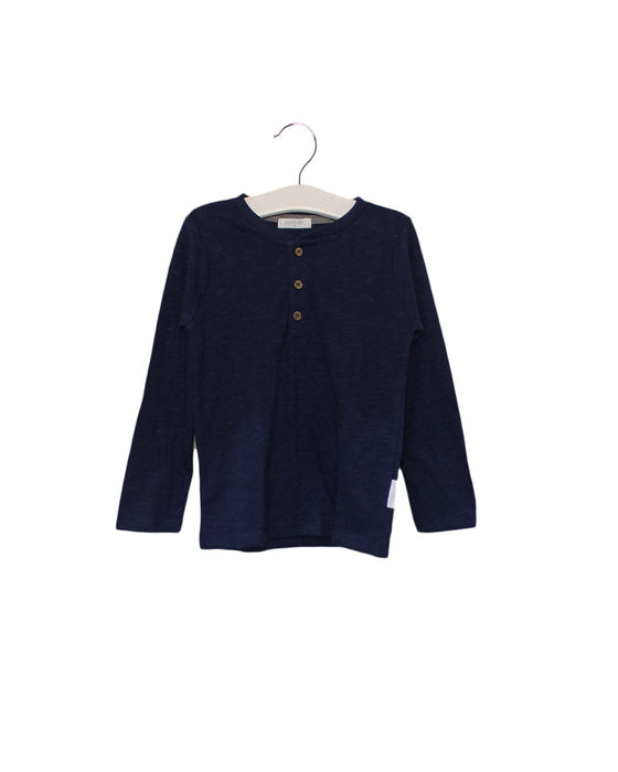 A Navy Long Sleeve Tops from Purebaby in size 3T for girl. (Front View)