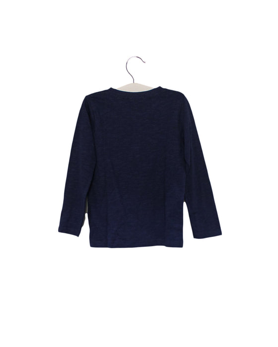 A Navy Long Sleeve Tops from Purebaby in size 3T for girl. (Back View)