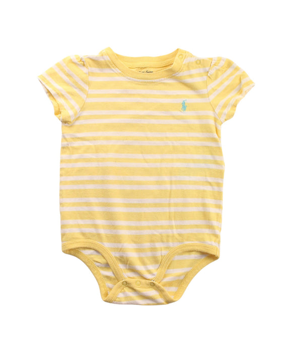 A White Short Sleeve Bodysuits from Ralph Lauren in size 6-12M for girl. (Front View)