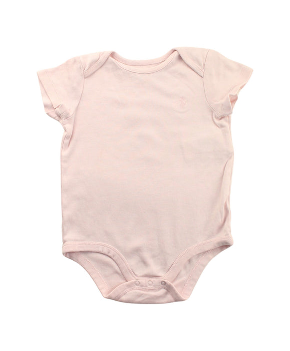 A Pink Short Sleeve Bodysuits from Ralph Lauren in size 12-18M for girl. (Front View)