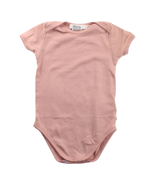 A Pink Short Sleeve Bodysuits from Bonpoint in size 12-18M for girl. (Front View)