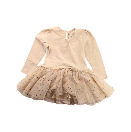 A Beige Long Sleeve Dresses from Konges Sløjd in size 12-18M for girl. (Front View)