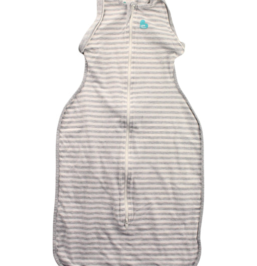 A Grey Sleepsacs from Love To Dream in size 6-12M for neutral. (Front View)