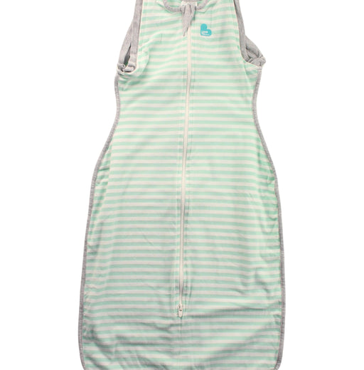 A Green Sleepsacs from Love To Dream in size 6-12M for neutral. (Front View)