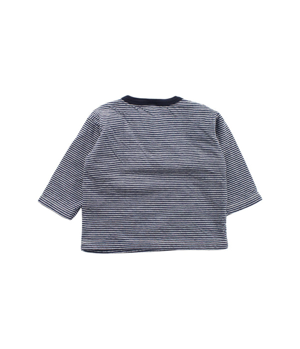 A Blue Long Sleeve Tops from Petit Bateau in size 6-12M for boy. (Back View)