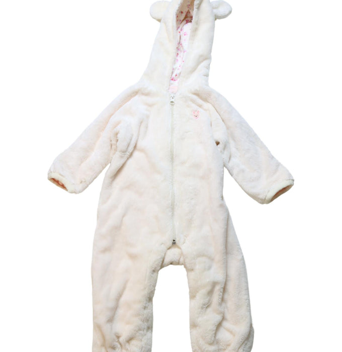 A White Snowsuits from Miki House in size 6-12M for neutral. (Front View)