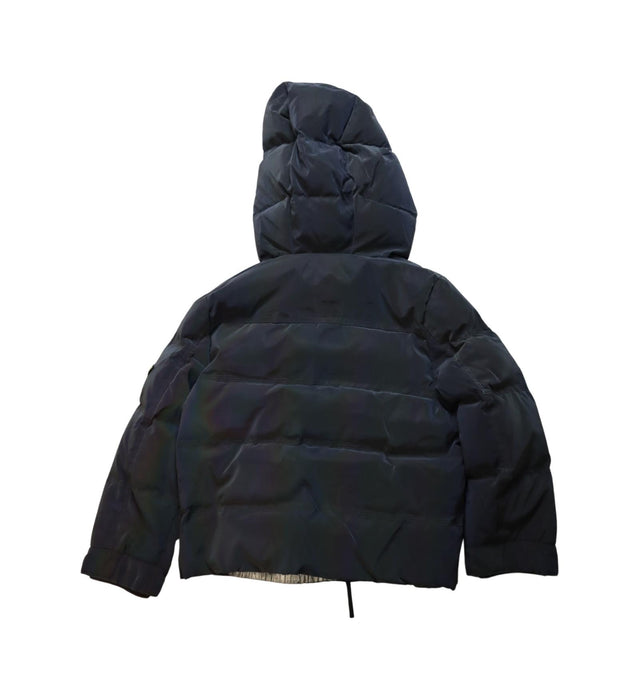 A Grey Puffer/Quilted Jackets from Velveteen in size 6T for neutral. (Back View)