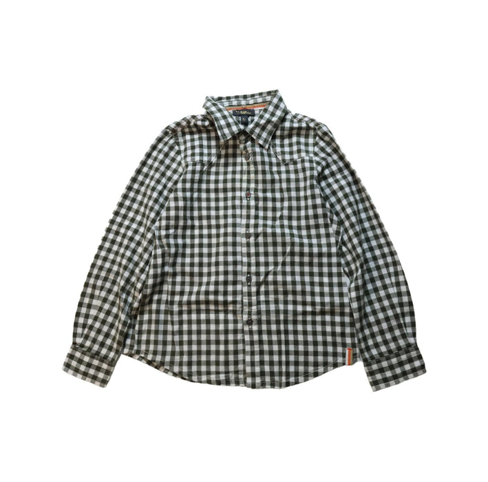 A Black Long Sleeve Shirts from Velveteen in size 5T for boy. (Front View)