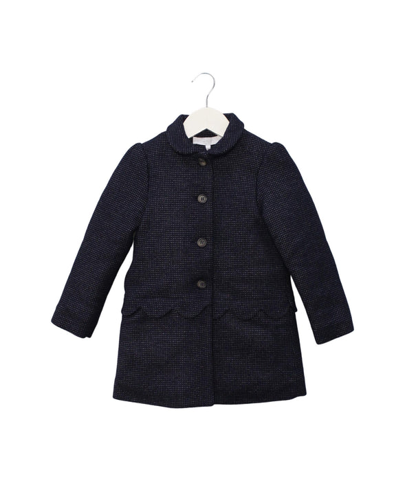 A Navy Coats from Tartine et Chocolat in size 4T for girl. (Front View)