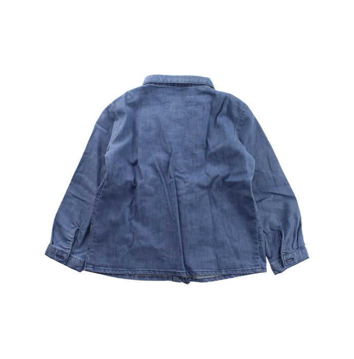 A Blue Long Sleeve Shirts from Bonpoint in size 4T for girl. (Back View)
