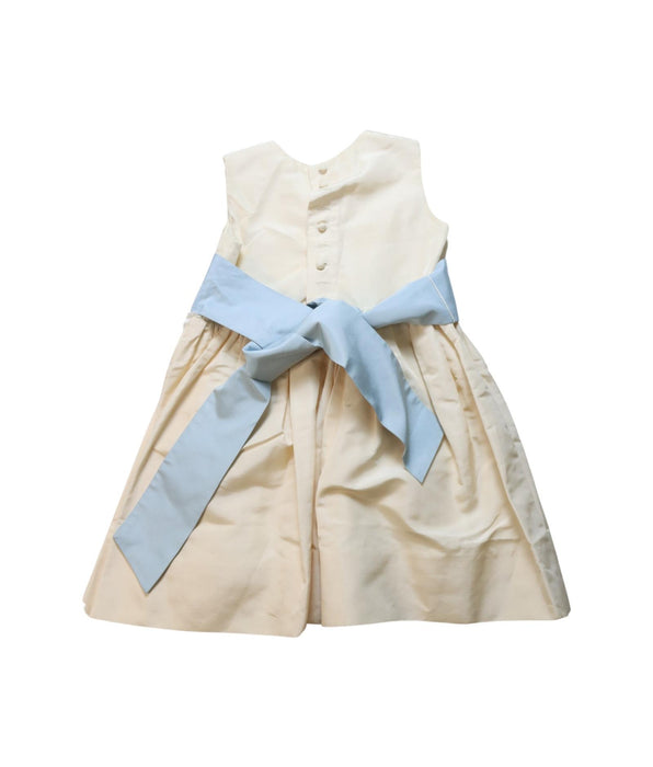 A Blue Sleeveless Dresses from Crewcuts in size 3T for girl. (Back View)