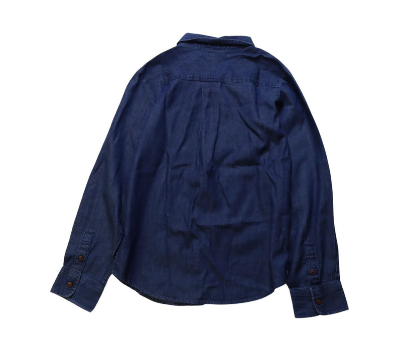 A Navy Long Sleeve Shirts from Jacadi in size 8Y for boy. (Back View)