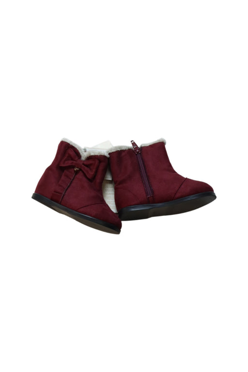 A Red Winter Boots from Organic Mom in size 12-18M for girl. (Front View)
