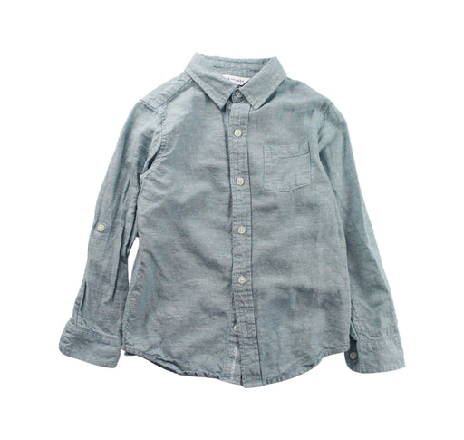 A Green Long Sleeve Shirts from Janie & Jack in size 5T for girl. (Front View)