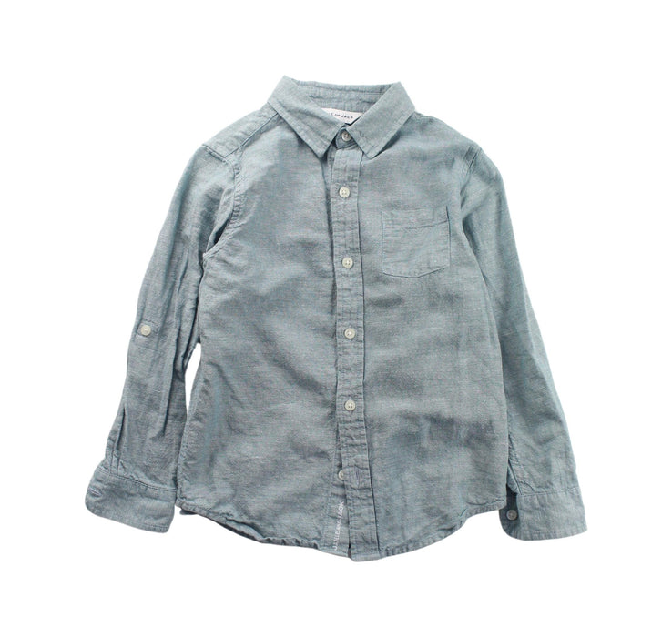 A Green Long Sleeve Shirts from Janie & Jack in size 5T for girl. (Front View)