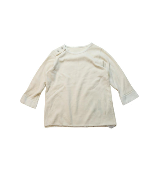 A Ivory Long Sleeve Tops from Mides in size 12-18M for neutral. (Front View)