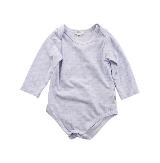 A Blue Long Sleeve Bodysuits from Boss in size 3-6M for boy. (Front View)