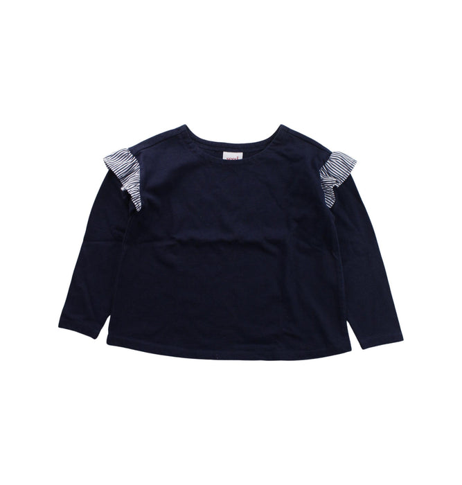 A Blue Long Sleeve Tops from Seed in size 5T for girl. (Front View)