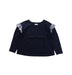 A Blue Long Sleeve Tops from Seed in size 5T for girl. (Front View)