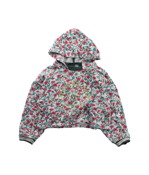 A Green Hooded Sweatshirts from Petit Bateau in size 6T for girl. (Front View)