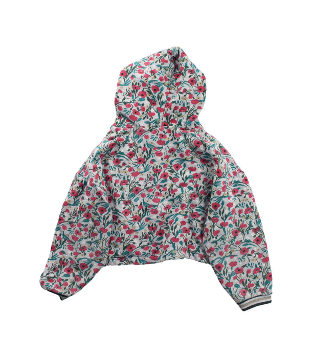 A Green Hooded Sweatshirts from Petit Bateau in size 6T for girl. (Back View)