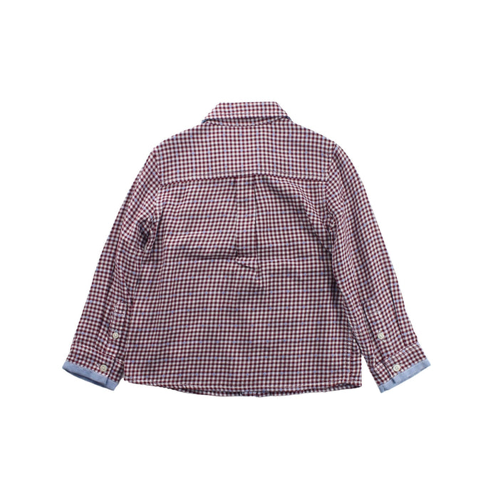 A Burgundy Long Sleeve Shirts from Chicco in size 3T for boy. (Back View)