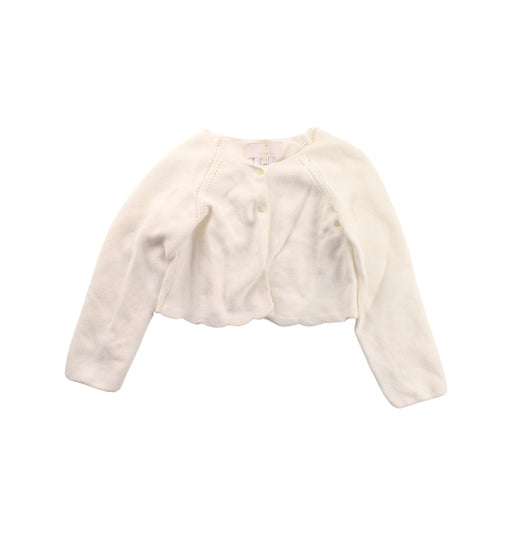 A White Cardigans from Jacadi in size 3T for girl. (Front View)