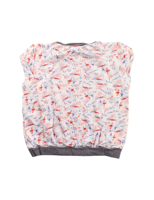 A White Short Sleeve Tops from Petit Bateau in size 4T for girl. (Back View)