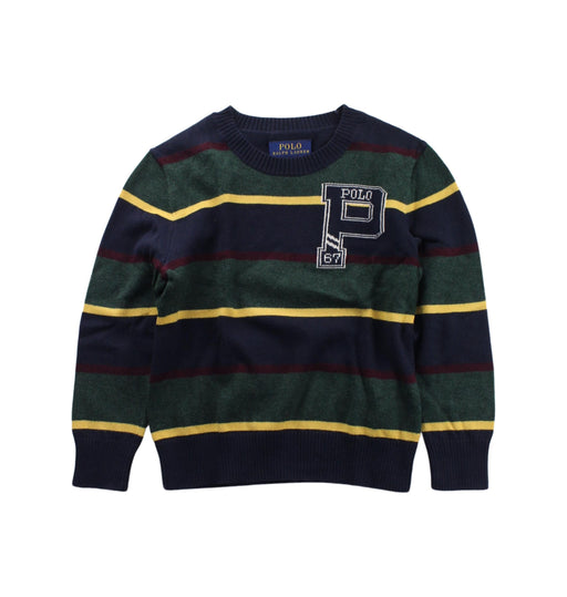 A Blue Knit Sweaters from Polo Ralph Lauren in size 4T for boy. (Front View)