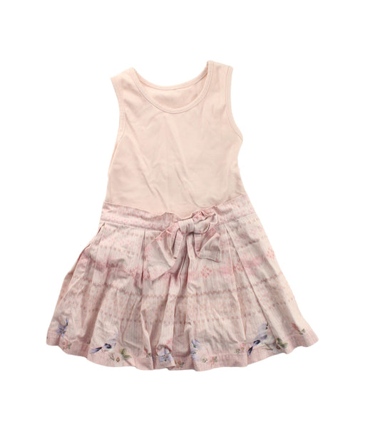 A Pink Sleeveless Dresses from Lapin House in size 4T for girl. (Front View)