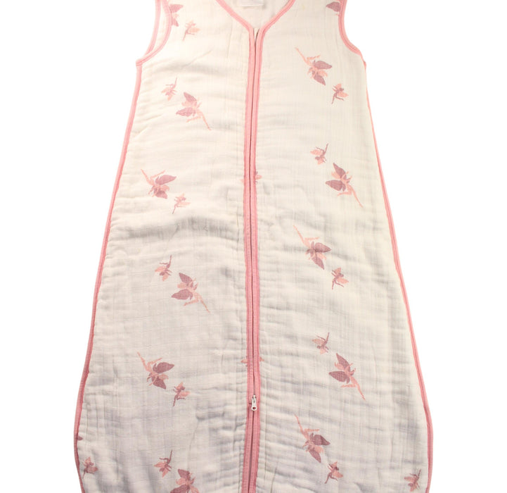 A White Sleepsacs from Aden & Anais in size 12-18M for girl. (Front View)