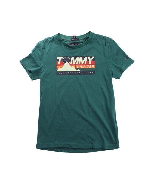 A Green Short Sleeve T Shirts from Tommy Hilfiger in size 7Y for boy. (Front View)