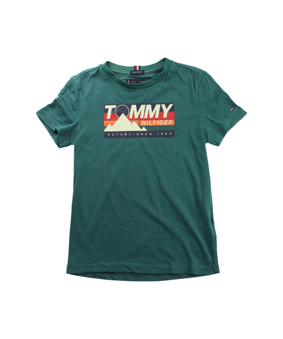 A Green Short Sleeve T Shirts from Tommy Hilfiger in size 7Y for boy. (Front View)