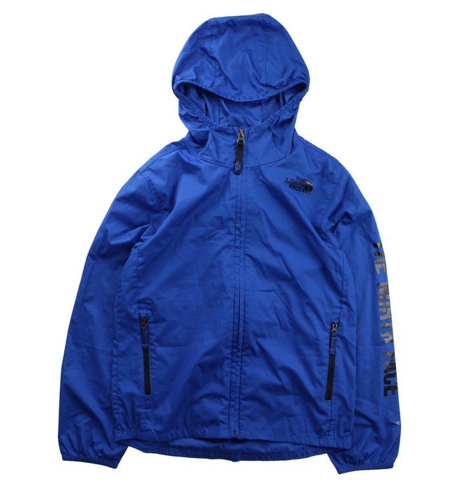A Blue Lightweight Jackets from The North Face in size 7Y for boy. (Front View)