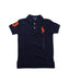A Blue Short Sleeve Polos from Polo Ralph Lauren in size 4T for boy. (Front View)