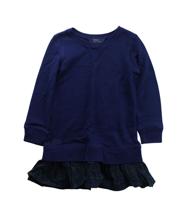 A Blue Sweater Dresses from Polo Ralph Lauren in size 5T for girl. (Front View)