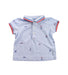 A White Short Sleeve Polos from Jacadi in size 3-6M for boy. (Front View)