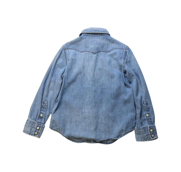 A Blue Long Sleeve Shirts from Polo Ralph Lauren in size 4T for boy. (Back View)