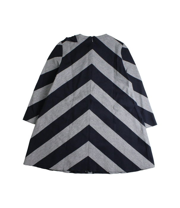 A Grey Long Sleeve Dresses from Il Gufo in size 4T for girl. (Back View)