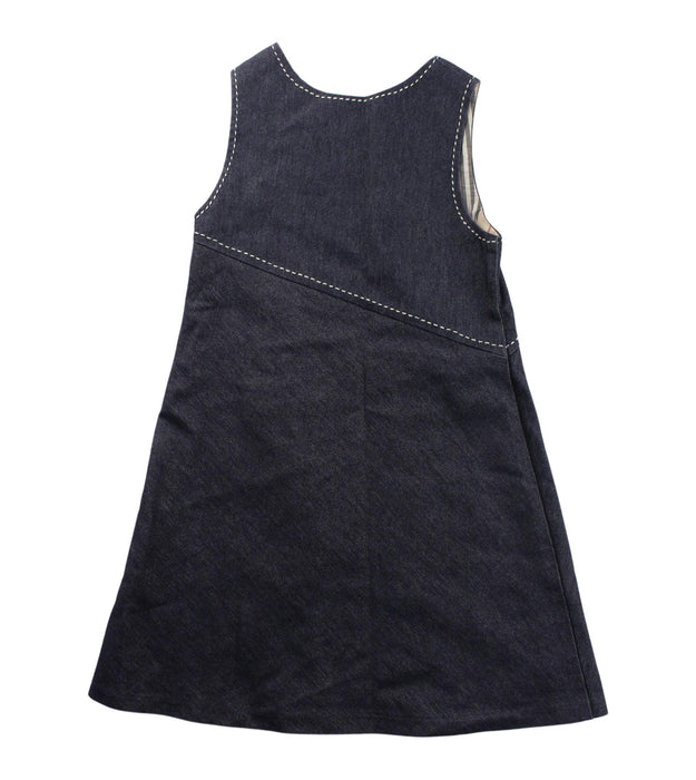 A Blue Sleeveless Dresses from Burberry in size 5T for girl. (Back View)