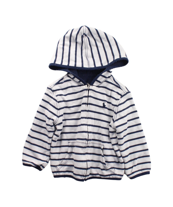 A Blue Zippered Sweatshirts from Ralph Lauren in size 12-18M for girl. (Front View)