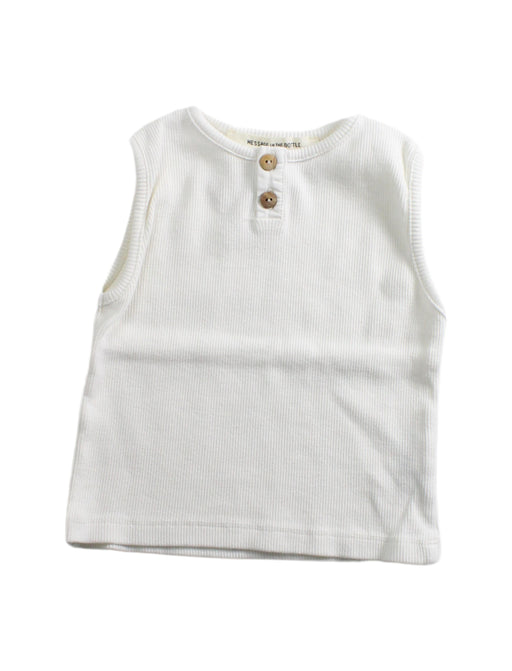 A White Sleeveless Tops from Message in the Bottle in size 0-3M for neutral. (Front View)