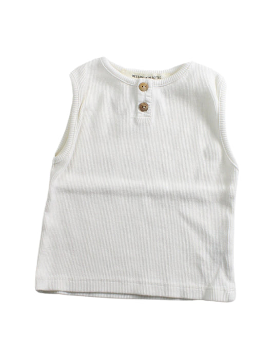 A White Sleeveless Tops from Message in the Bottle in size 0-3M for neutral. (Front View)