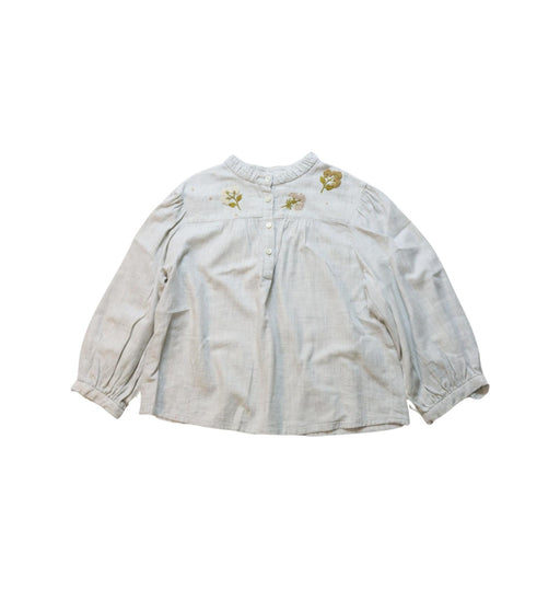 A Grey Long Sleeve Tops from Bonpoint in size 4T for girl. (Front View)