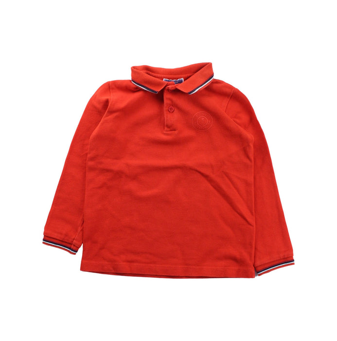 A Red Long Sleeve Polos from Jacadi in size 4T for boy. (Front View)