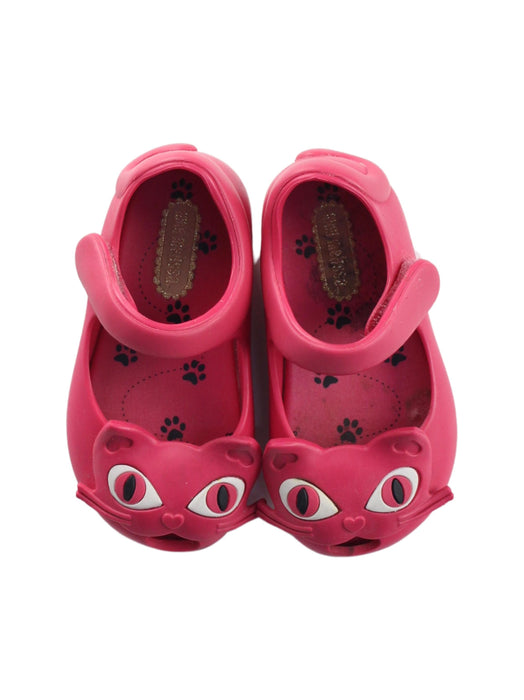 A Pink Flats from Mini Melissa in size 12-18M for girl. (Back View)